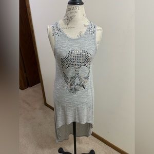 River Island Rhinestone Skull Top/Cover-Up